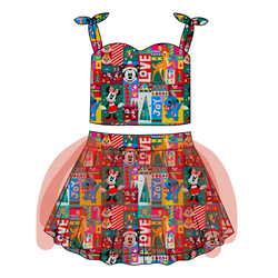 Jolly Patchwork Glimmer Tulle Skirt Set - Knit - Pre Order - Christmas Special