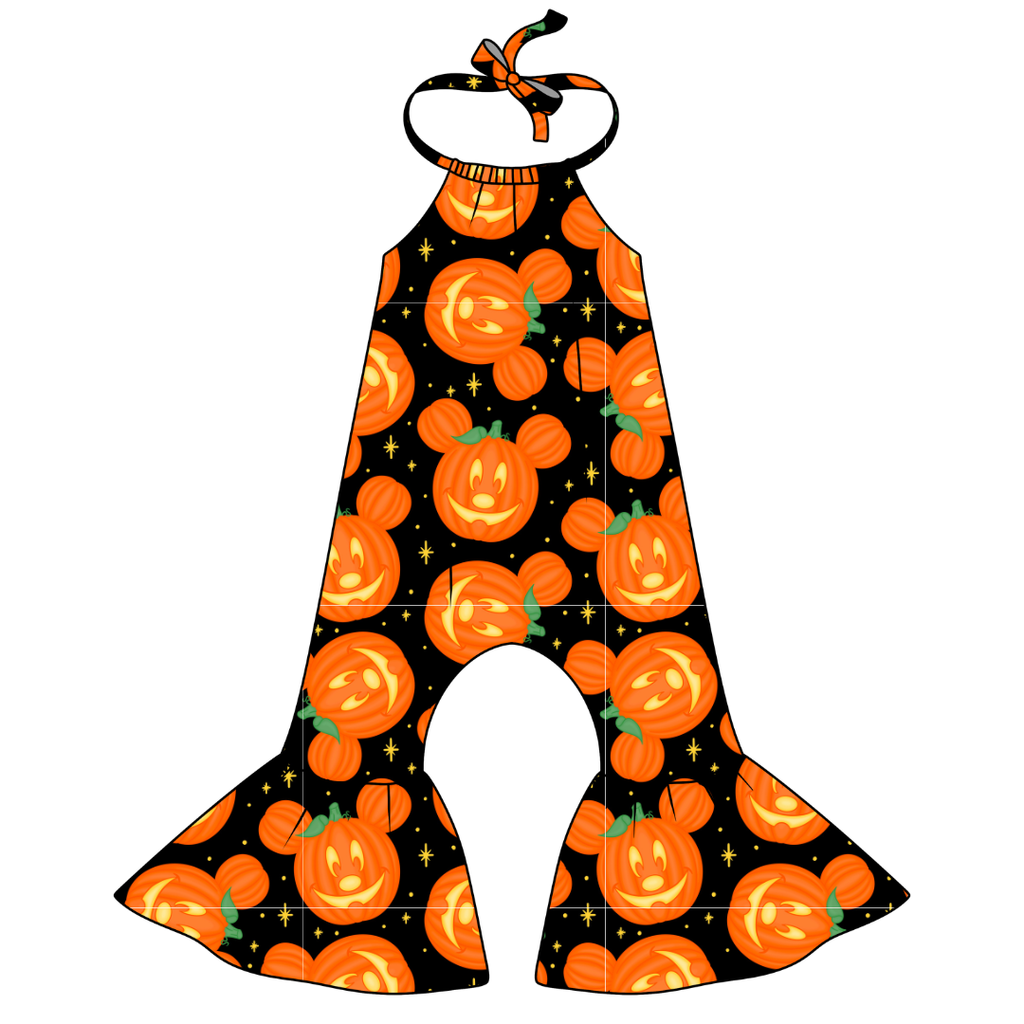 Pumpkin Ears - Stardust Bellbottom Halter Romper Knit - PRE ORDER