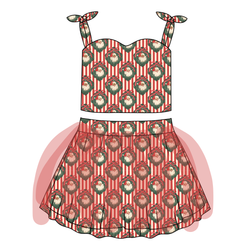 Candy Cane Lane Glimmer Tulle Skirt Set - Knit - Pre Order - Christmas Special