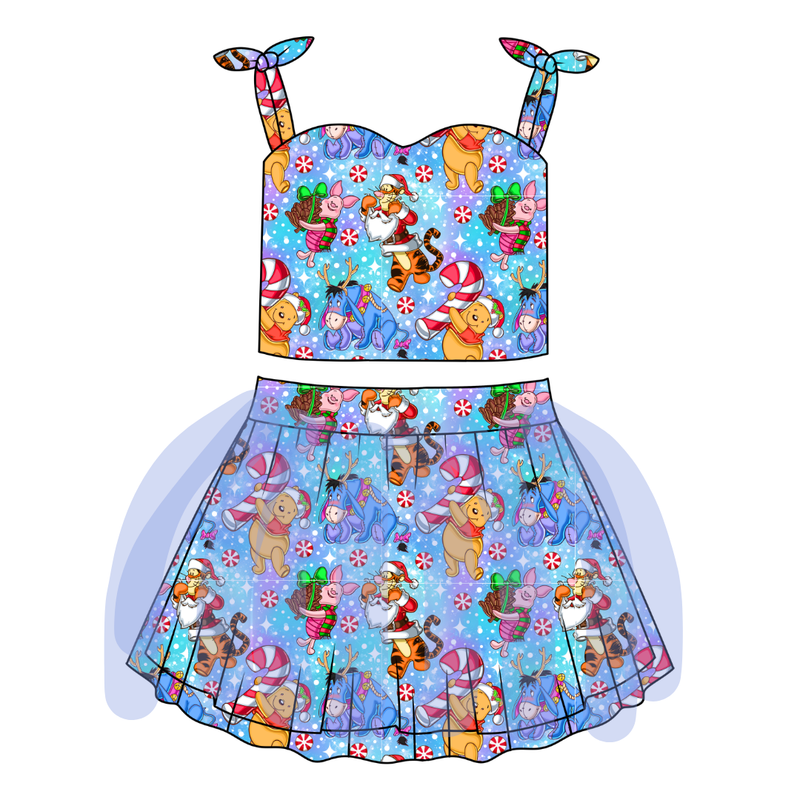 Holiday Hunny Glimmer Tulle Skirt Set - Knit - Pre Order - Christmas Special