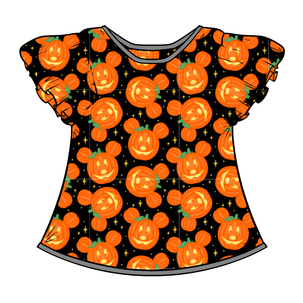Pumpkin Ears Moon Short Sleeve Flutter Bamboo Shirt - PRE ORDER