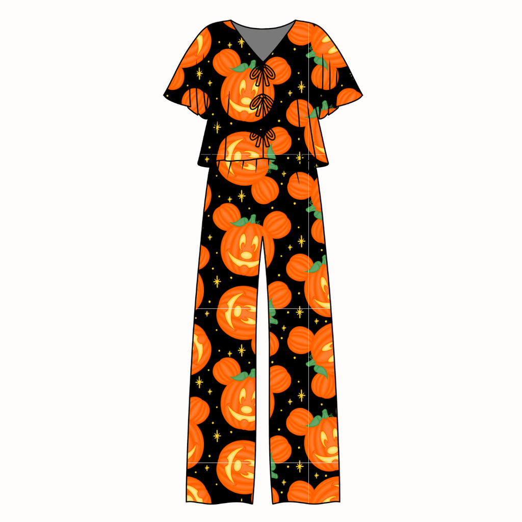 Pumpkin Ears - Lollipop Women's Front Tie Set Bamboo - Pre Order