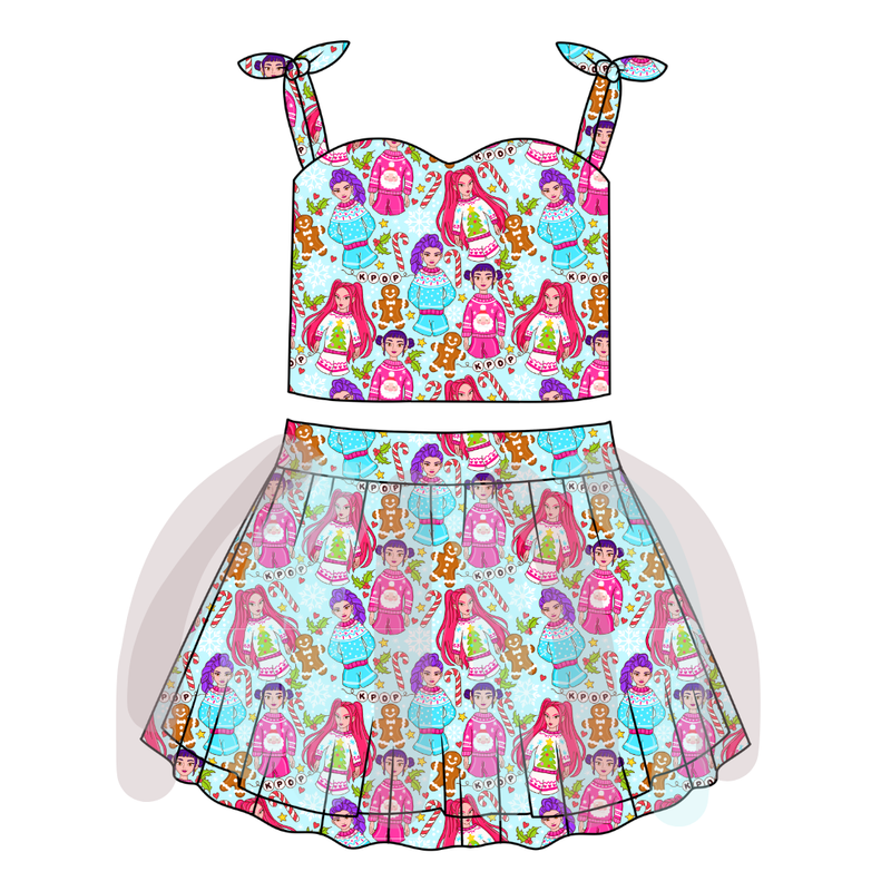 Holiday Pop Glimmer Tulle Skirt Set - Knit - Pre Order - Christmas Special