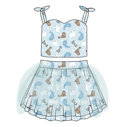 Snowy Sidekicks Glimmer Tulle Skirt Set - Knit - Pre Order - Christmas Special