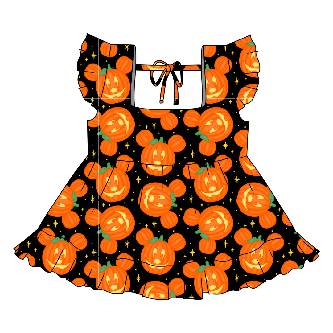 Pumpkin Ears - Sadie Tie Back Ruffle Top - PRE ORDER