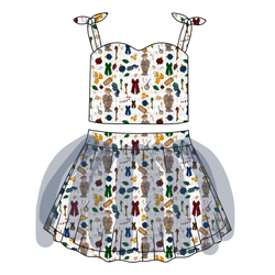 Holly & Plaid Glimmer Tulle Skirt Set - Knit - Pre Order - Christmas Special