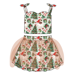 Evergreen Dreams Glimmer Tulle Skirt Set - Knit - Pre Order - Christmas Special