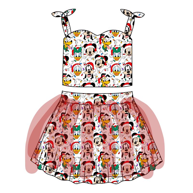 Jolly Holiday Crew Glimmer Tulle Skirt Set - Knit - Pre Order - Christmas Special