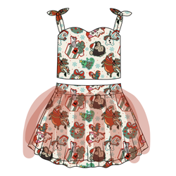 Christmas Sidekicks Glimmer Tulle Skirt Set - Knit - Pre Order - Christmas Special