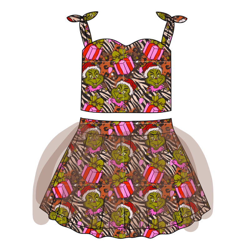 Pretty Mean Christmas Glimmer Tulle Skirt Set - Knit - Pre Order - Christmas Special