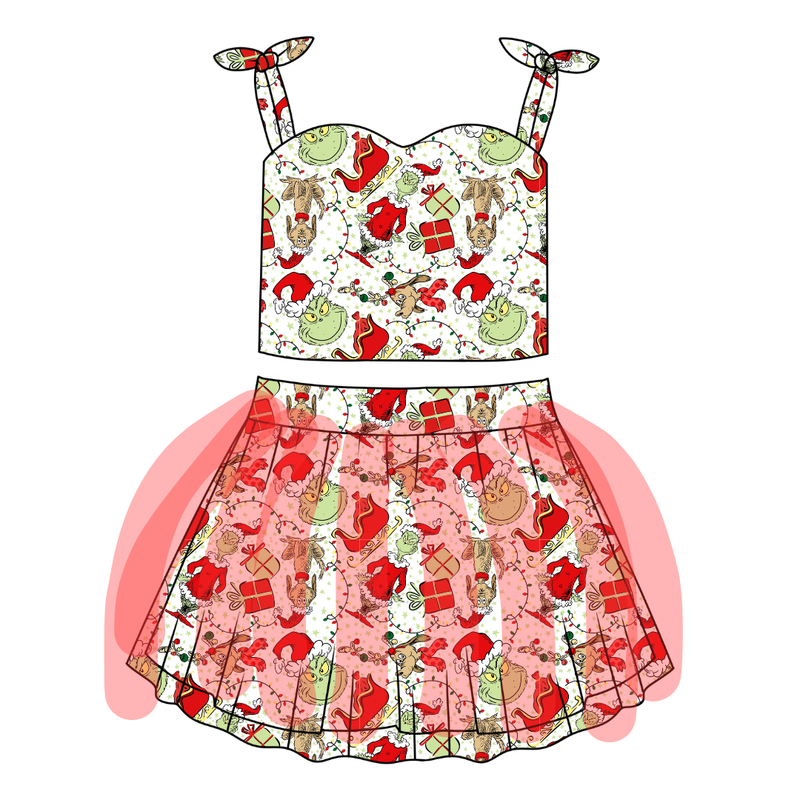 Mistle Toe & Mischief Glimmer Tulle Skirt Set - Knit - Pre Order - Christmas Special