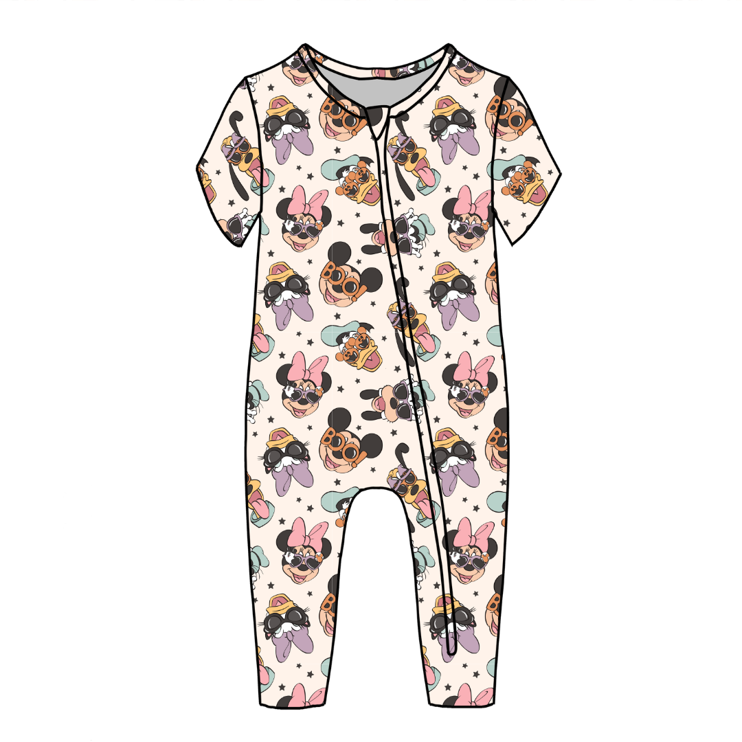 Spooky Cute Crew Dandelion Short Sleeve Sleeper Bamboo - PRE ORDER
