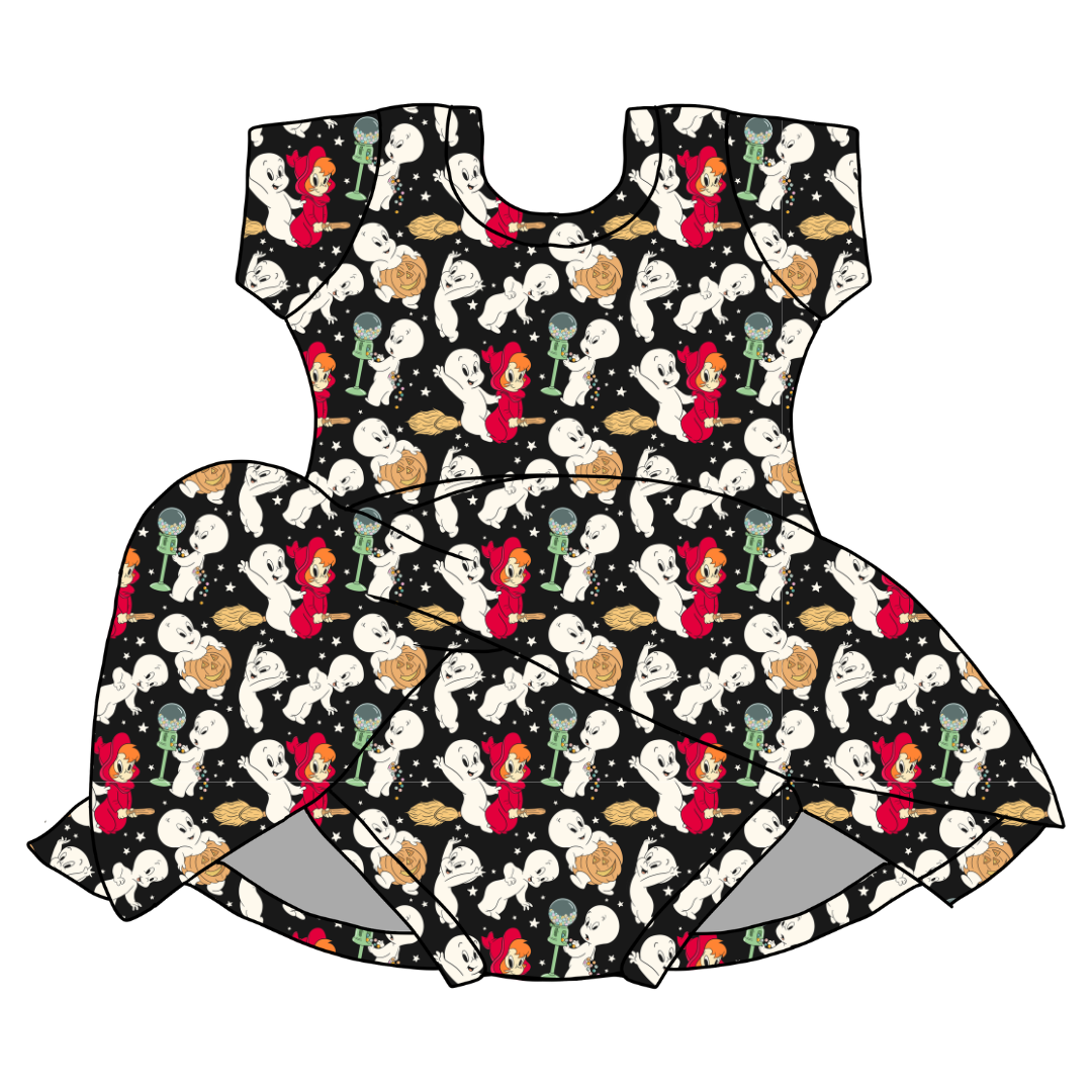 Favorite Ghost - Chic Short sleeve Skirted Leotard Knit - PRE ORDER
