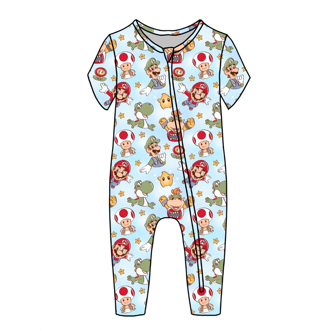 Dino Might Dandelion Short Sleeve Sleeper Bamboo - PRE ORDER