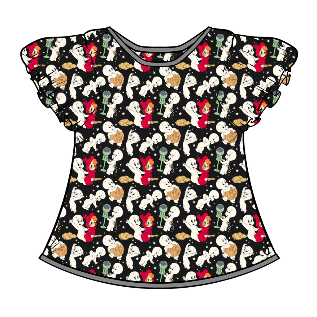 Favorite Ghost Moon Short Sleeve Flutter Bamboo Shirt - PRE ORDER