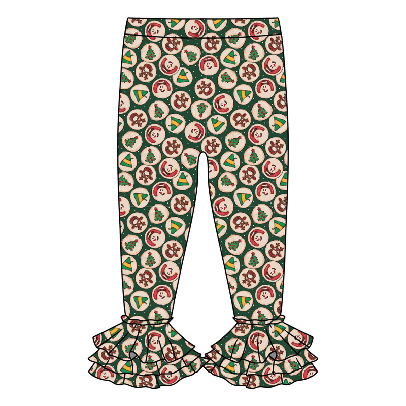 Christmas Cookies Juniper Ruffle Leggings - Knit - Pre Order - Christmas Special