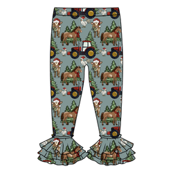 Farmhouse Christmas Juniper Ruffle Leggings - Knit - Pre Order - Christmas Special