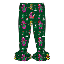 Dino Days of Christmas Juniper Ruffle Leggings - Knit - Pre Order - Christmas Special