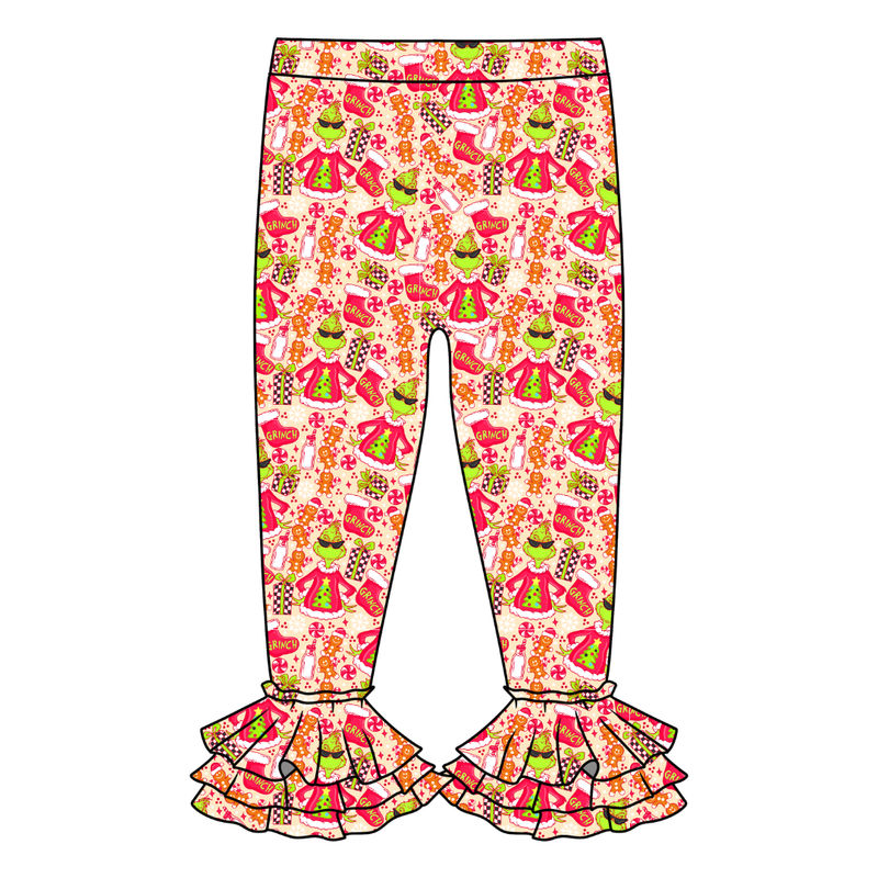 Baking Spirits Bright Juniper Ruffle Leggings - Knit - Pre Order - Christmas Special