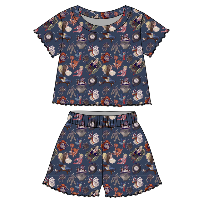 The Babe Orchid Ruffle Short Sleeve Short Set Bamboo - PRE ORDER