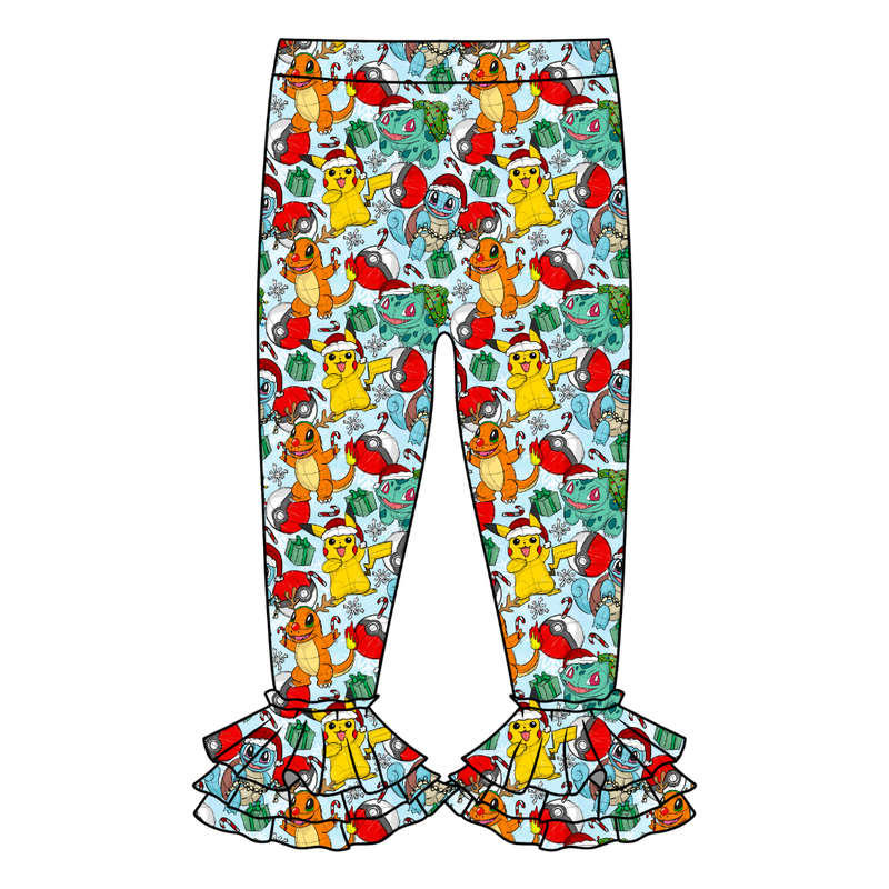 Gotta Catch Christmas Juniper Ruffle Leggings - Knit - Pre Order - Christmas Special