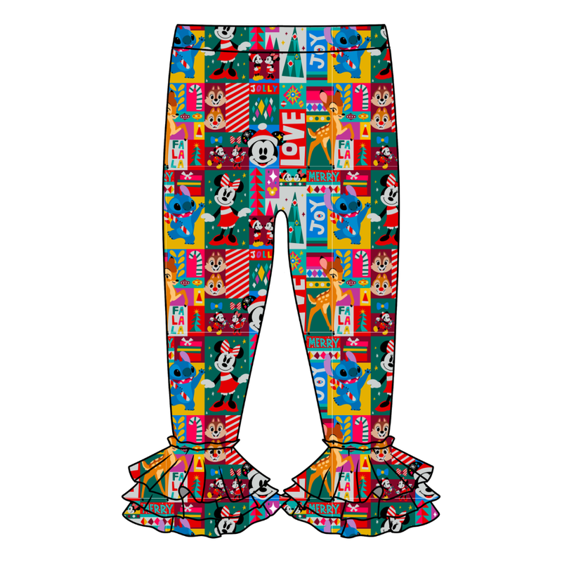 Jolly Patchwork Juniper Ruffle Leggings - Knit - Pre Order - Christmas Special