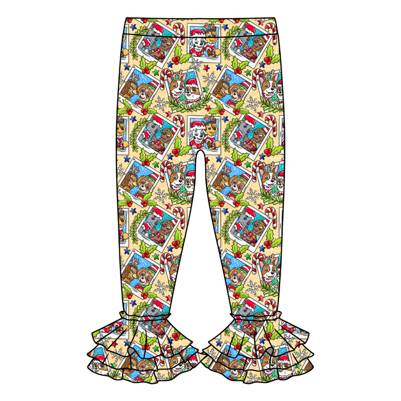 Paws & Claus Juniper Ruffle Leggings - Knit - Pre Order - Christmas Special