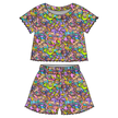 90's Playdate Orchid Ruffle Short Sleeve Short Set Bamboo - PRE ORDER