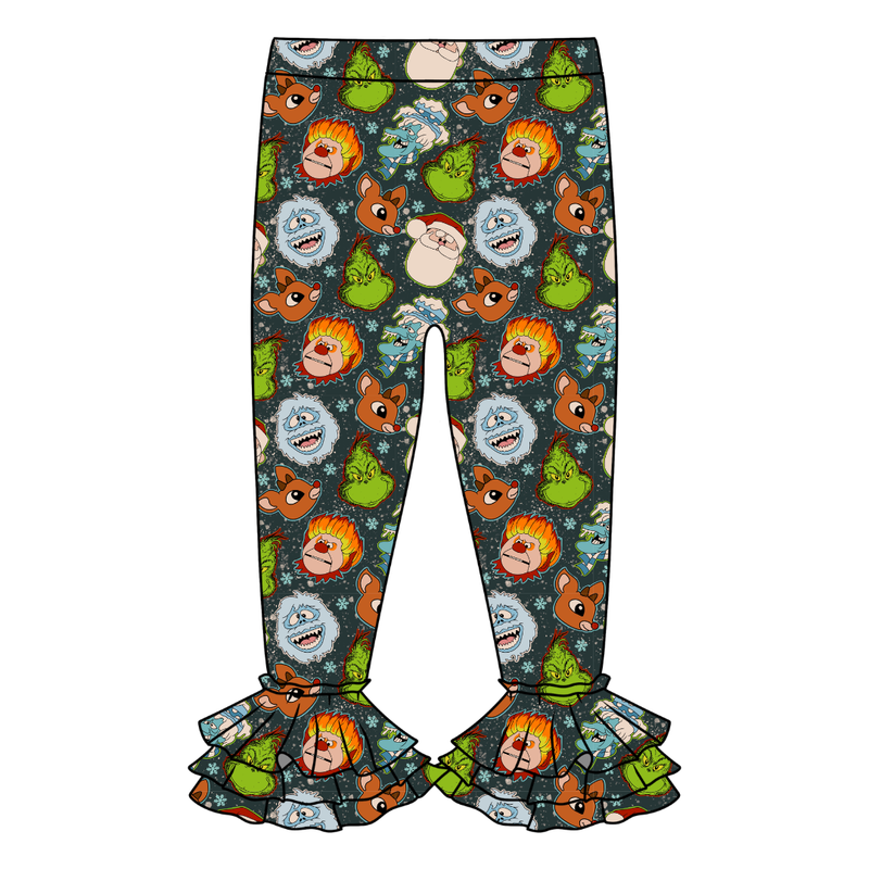 Classic Christmas Mischief Juniper Ruffle Leggings - Knit - Pre Order - Christmas Special