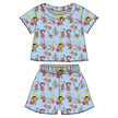 Curious Adventures Orchid Ruffle Short Sleeve Short Set Bamboo - PRE ORDER