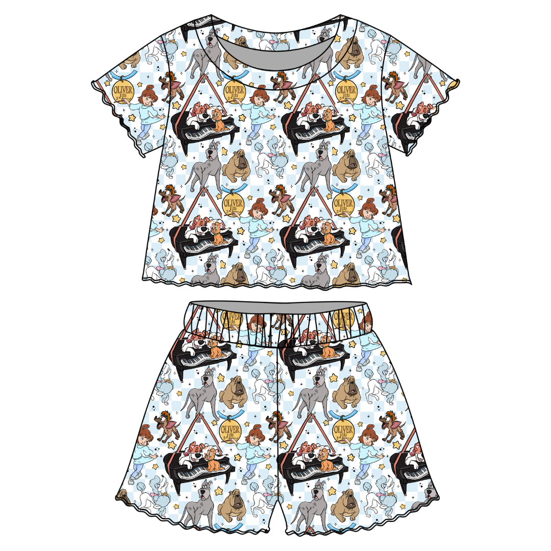 Big City Besties Orchid Ruffle Short Sleeve Short Set Bamboo - PRE ORDER