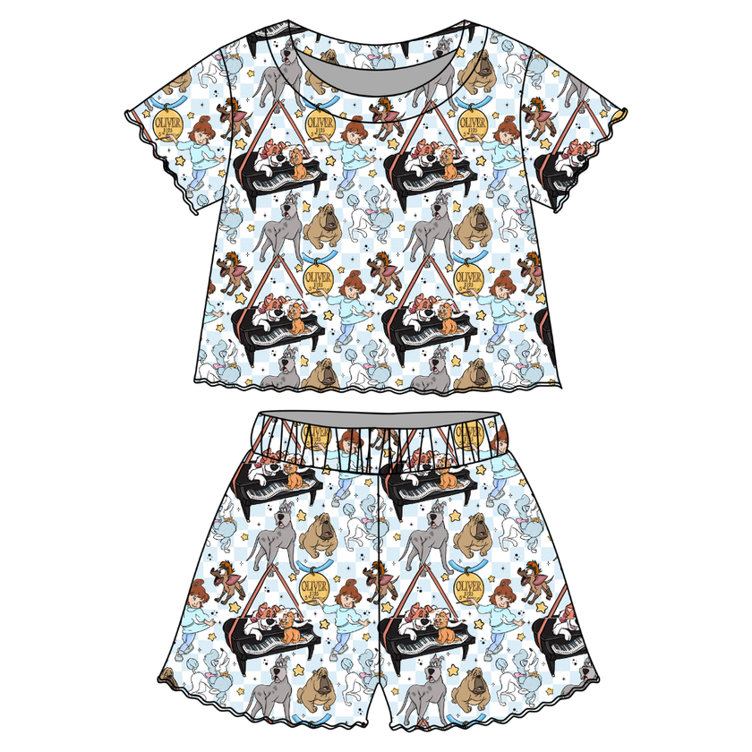Big City Besties Orchid Ruffle Short Sleeve Short Set Bamboo - PRE ORDER