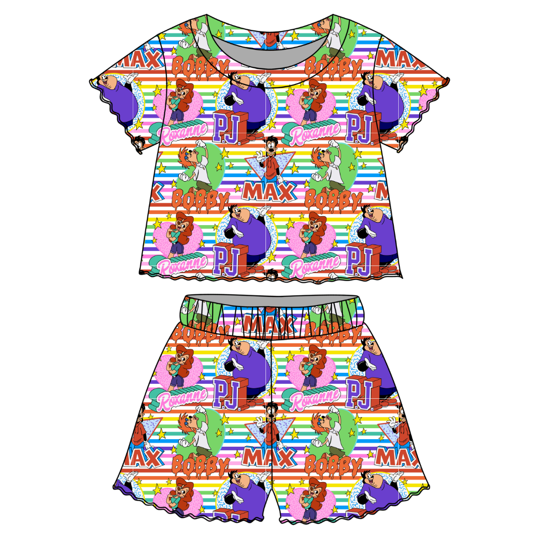 Stand Out, Bobby! Orchid Ruffle Short Sleeve Short Set Bamboo - PRE ORDER