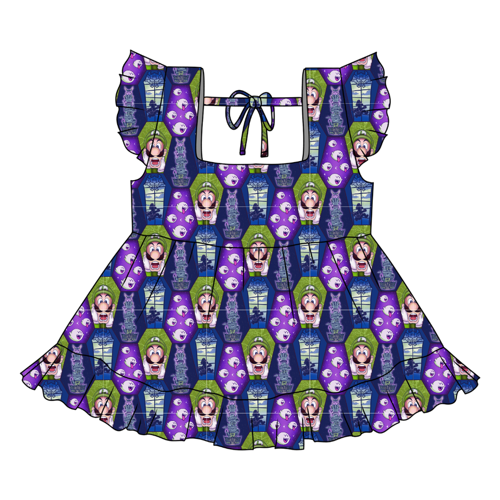 Haunted Halls - Sadie Tie Back Ruffle Top - PRE ORDER