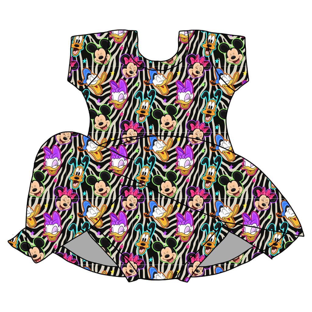 Throwback Crew - Chic Short sleeve Skirted Leotard Knit - PRE ORDER