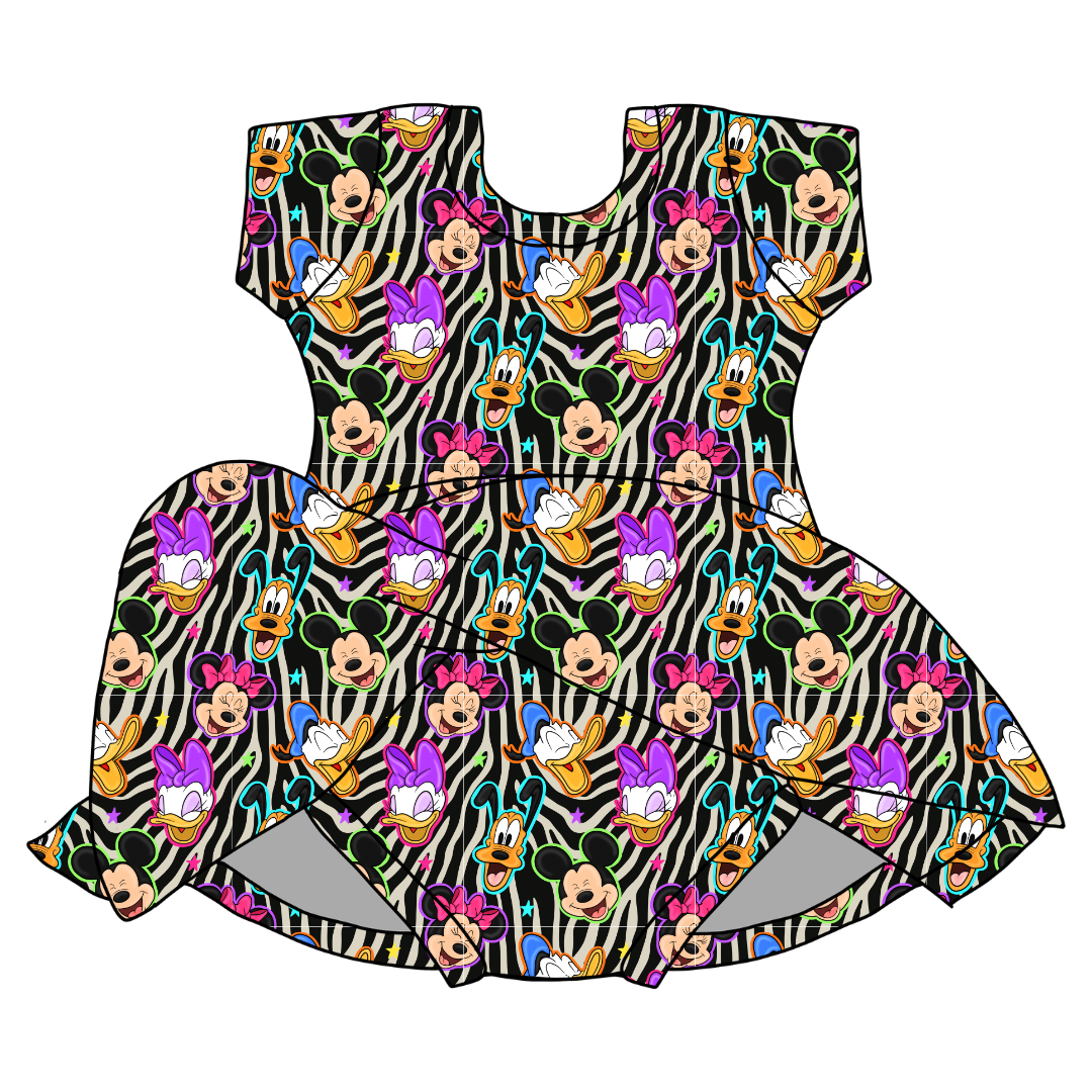 Throwback Crew - Chic Short sleeve Skirted Leotard Knit - PRE ORDER