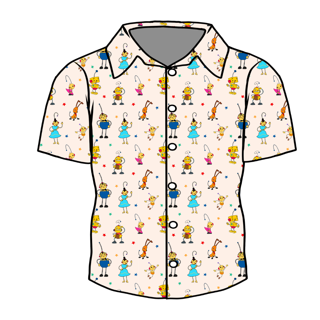 Playtime Pals Dapper Short Sleeve Button Bamboo Shirt - PRE ORDER