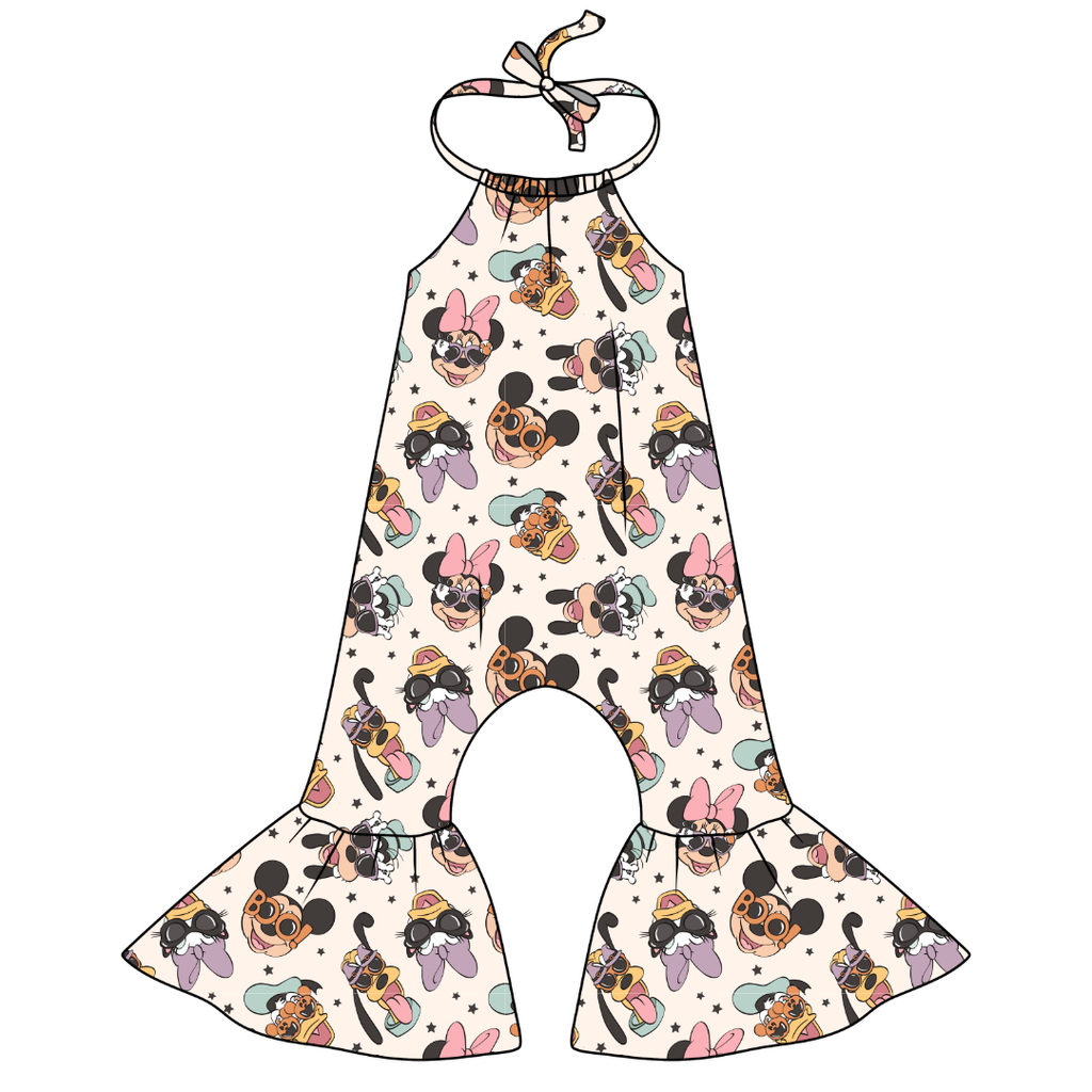 Spooky Cute Crew - Stardust Bellbottom Halter Romper Knit - PRE ORDER