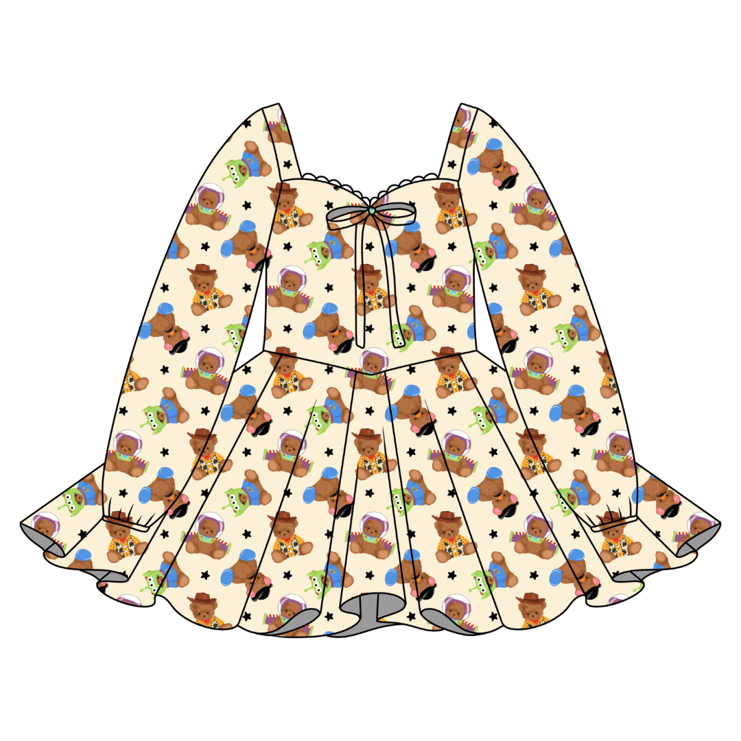 Toy Box Besties - Chloe Long Sleeve Sweetheart Dress Knit - PRE ORDER