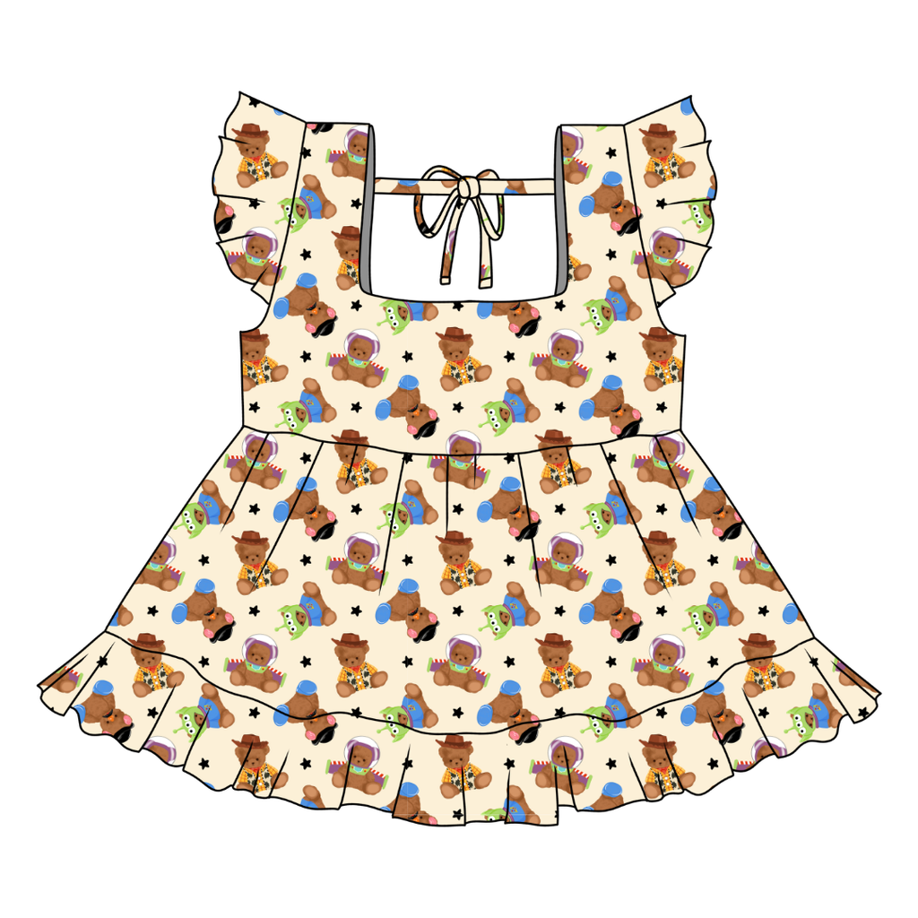 Toy Box Besties - Sadie Tie Back Ruffle Top - PRE ORDER