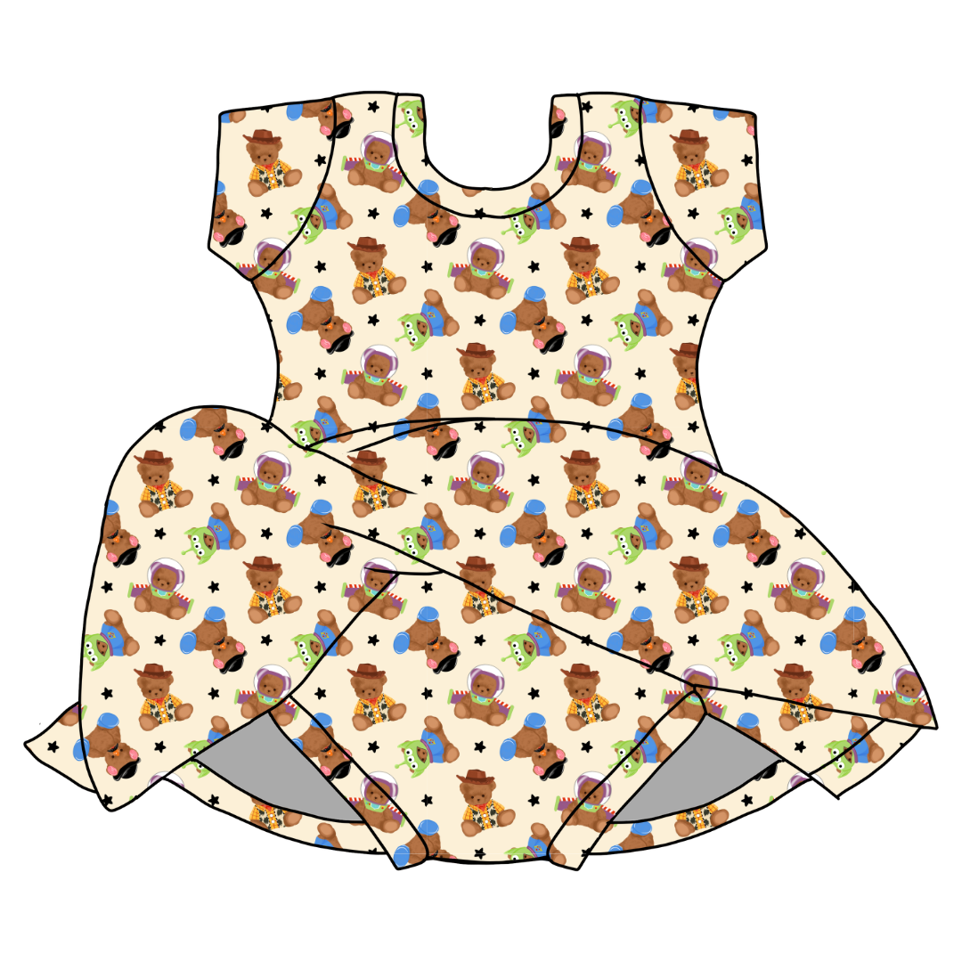 Toy Box Besties - Chic Short sleeve Skirted Leotard Knit - PRE ORDER