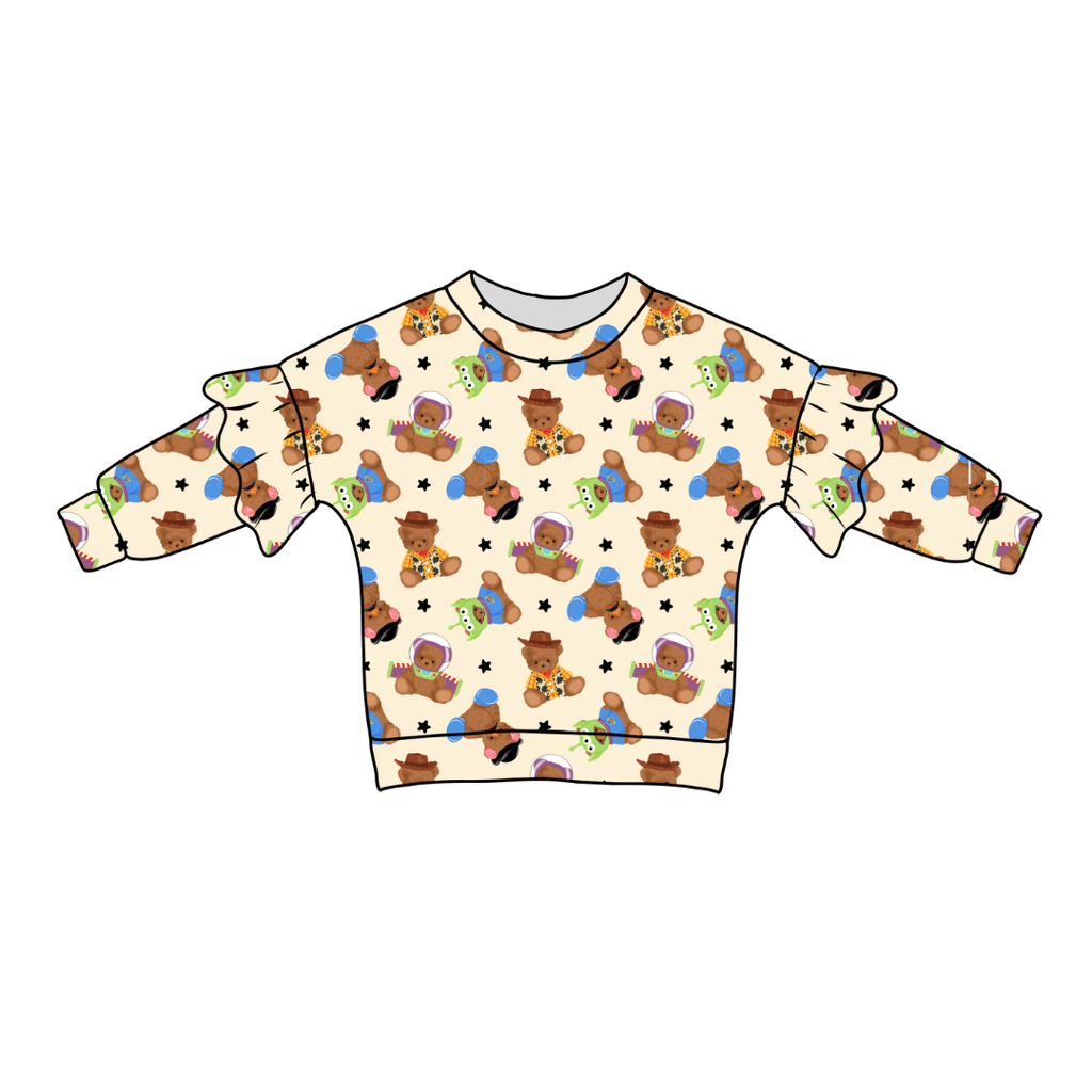 Toy Box Besties - Lillie Ruffle Sweater Bamboo - PRE ORDER