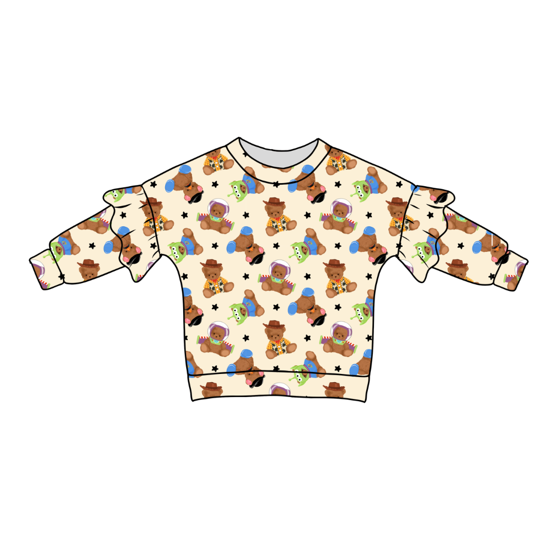 Toy Box Besties - Lillie Ruffle Sweater Bamboo - PRE ORDER