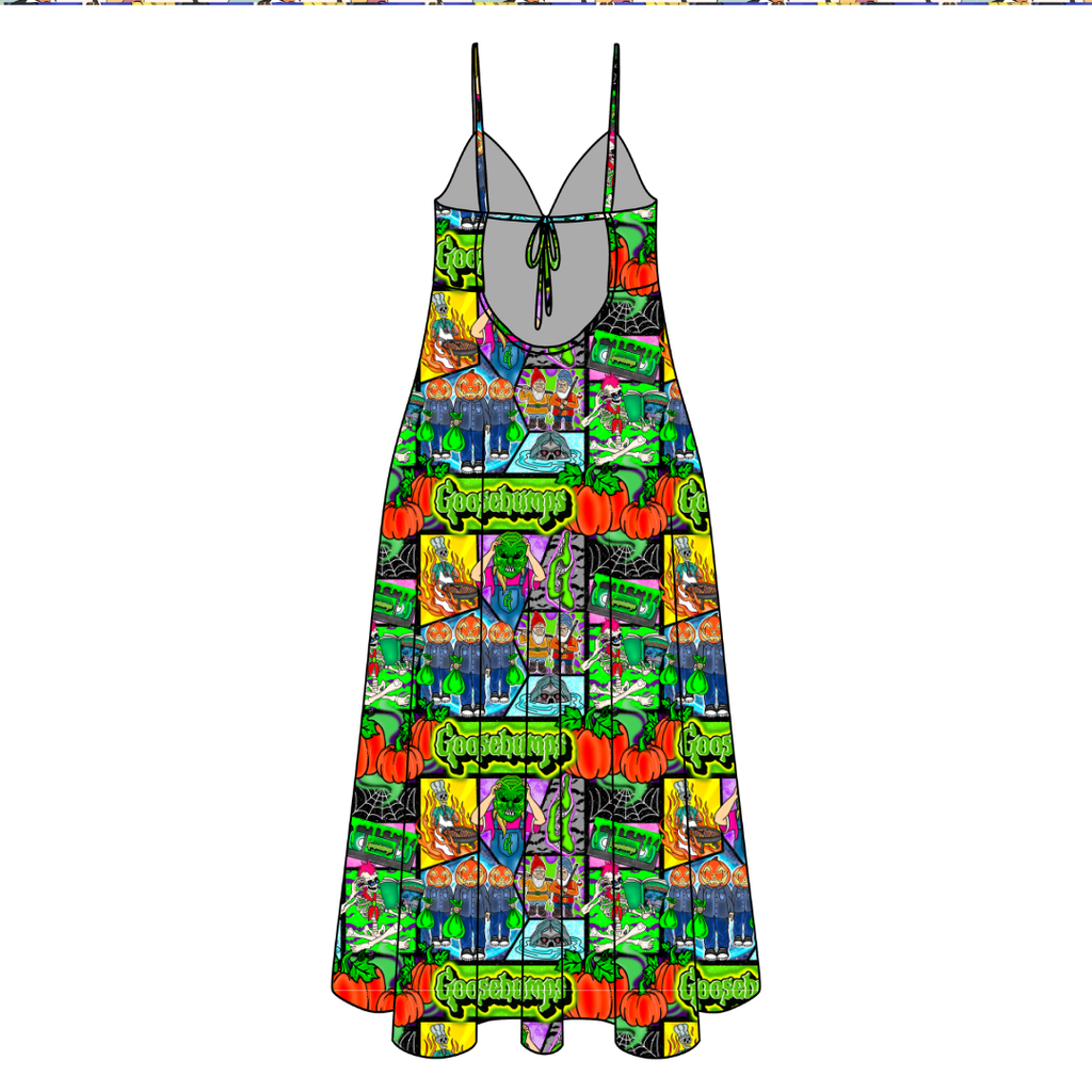 Bedtime Spooks Harper Women's Low Back Dress Bamboo - Pre Order