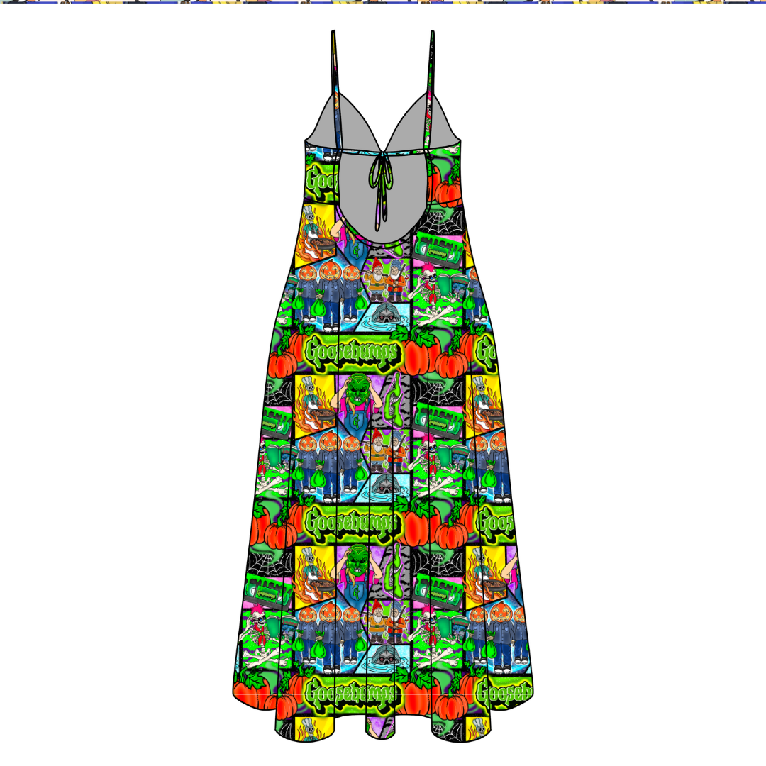 Bedtime Spooks Harper Women's Low Back Dress Bamboo - Pre Order