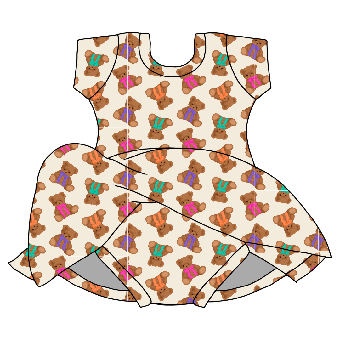 Cuddle Cuties - Chic Short sleeve Skirted Leotard Knit - PRE ORDER