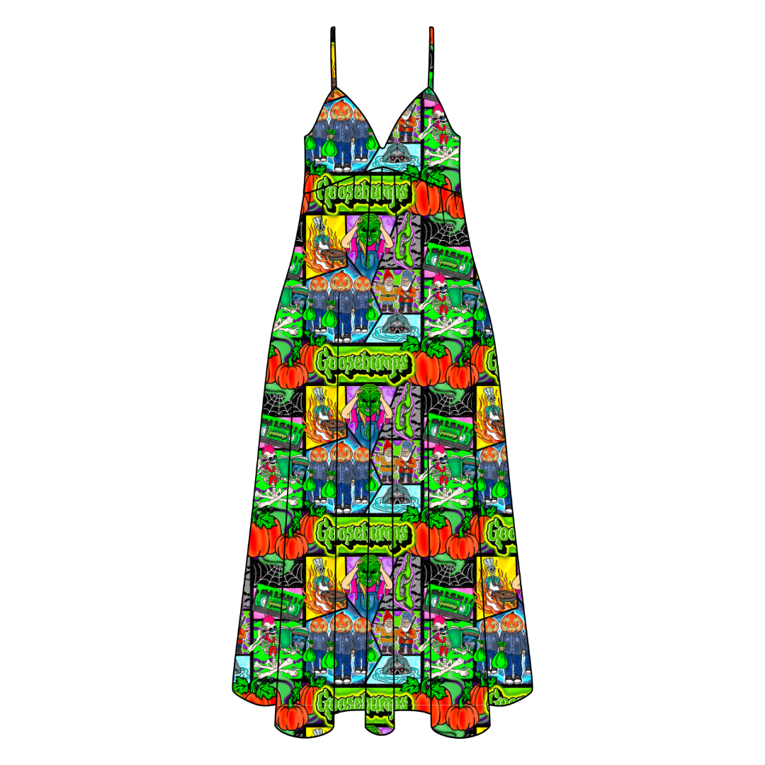 Bedtime Spooks Harper Women's Low Back Dress Bamboo - Pre Order