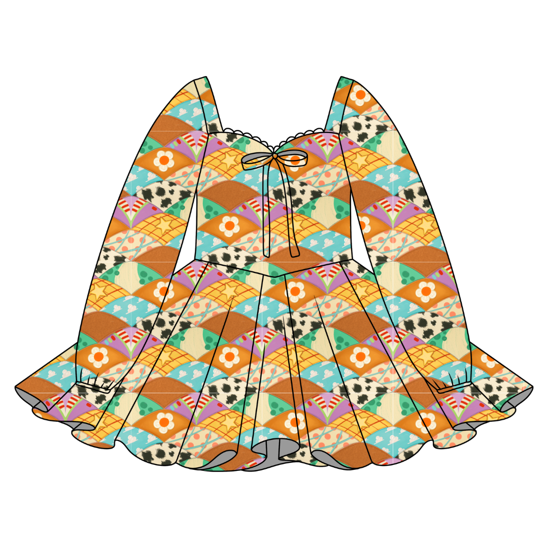 Stitched In Dreams - Chloe Long Sleeve Sweetheart Dress Knit - PRE ORDER