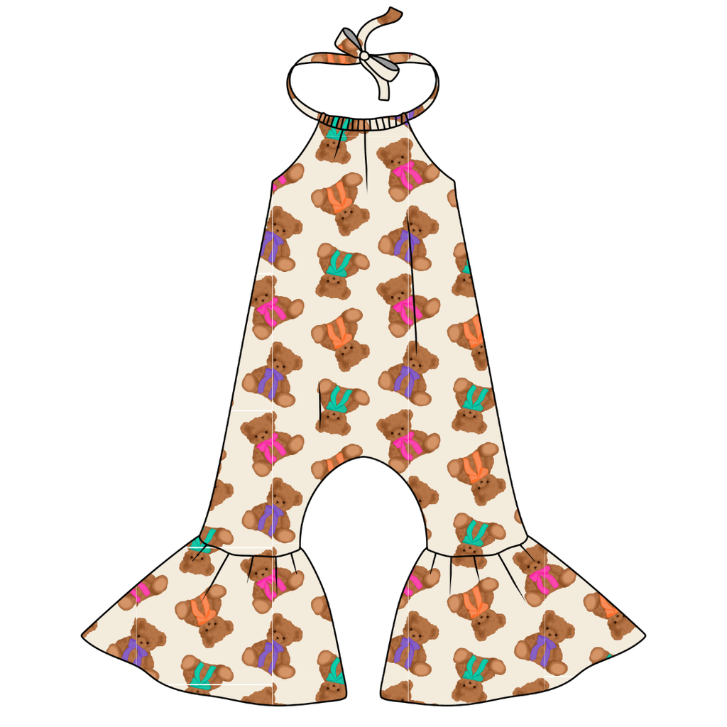 Cuddle Cuties - Stardust Bellbottom Halter Romper Knit - PRE ORDER