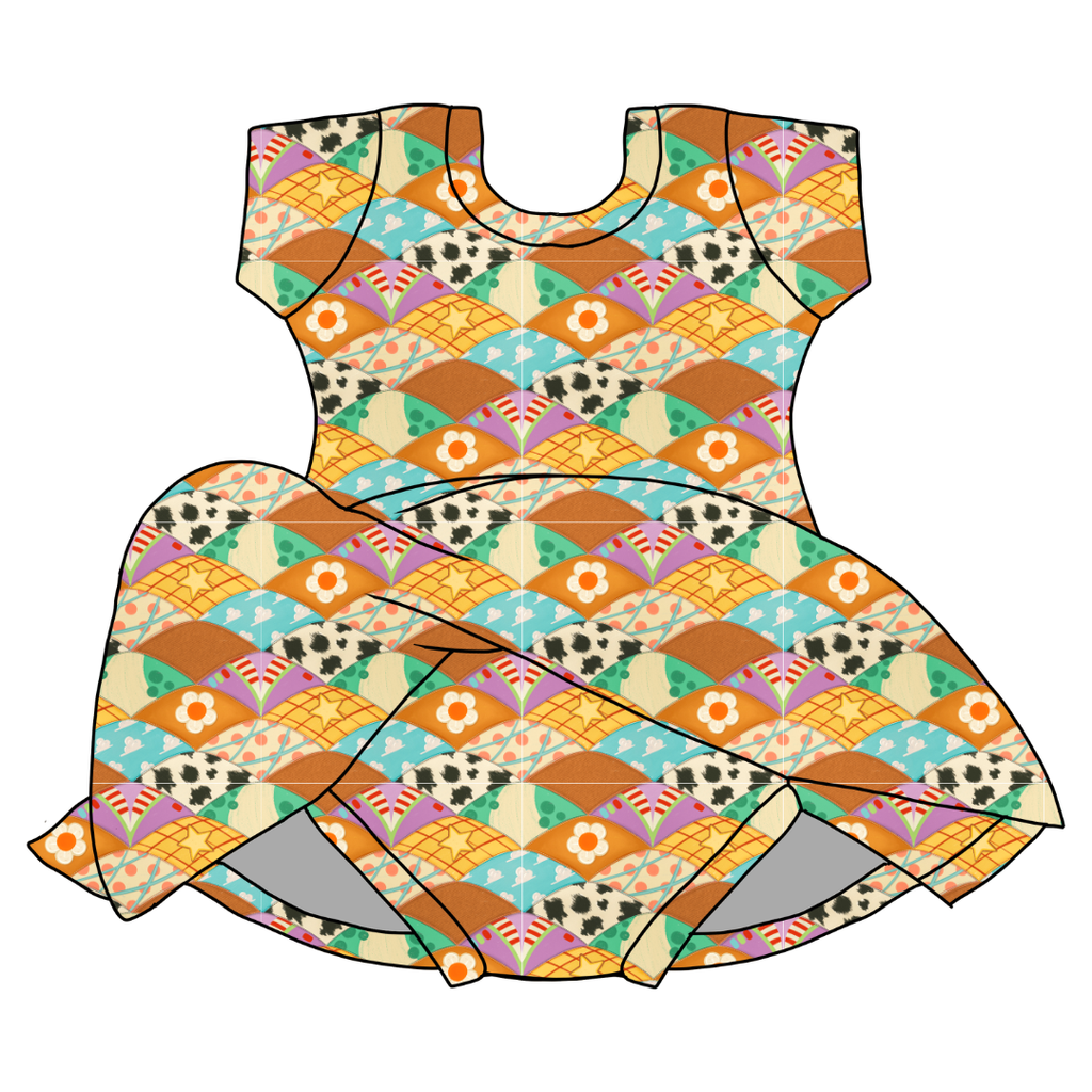 Stitched In Dreams - Chic Short sleeve Skirted Leotard Knit - PRE ORDER